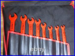 KNIPEX Tools 8 Piece Open End Wrench Set, SAE, 1000V Insulated