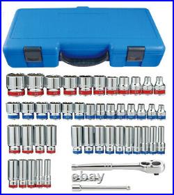 KT Pro A3005CR 47pc 3/8 Dr SAE and Metric 12pt Socket Set
