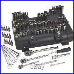 Klutch Mechanic's Socket Set, 97-Pc, 1/4in, 3/8in. And 1/2in. Drive, SAE &
