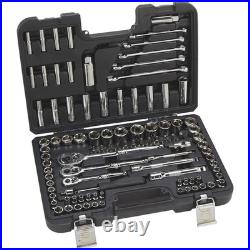 Klutch Mechanic's Socket Set, 97-Pc, 1/4in, 3/8in. And 1/2in. Drive, SAE &