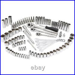 Klutch Mechanic's Socket Set, 97-Pc, 1/4in, 3/8in. And 1/2in. Drive, SAE &