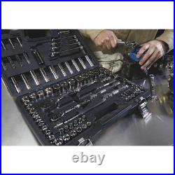 Klutch Mechanic's Socket Set, 97-Pc, 1/4in, 3/8in. And 1/2in. Drive, SAE &