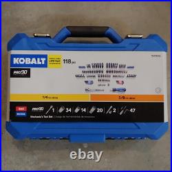 Kobalt 118 Piece Metric & SAE Mechanics Tool Set NEW