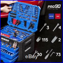 Kobalt 227-Piece Standard (SAE) and (Metric) Polished Chrome Mechanic's Tool Set