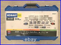 Kobalt 309-Piece SAE Metric Mechanics Tool Set Socket Wrench 1/4-In 3/8-In 1/2in