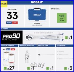 Kobalt 33-pc 1/2 Drive (SAE) & Metric Polished Chrome Mechanics Tool Set Kobalt 33-pc 1/2 Drive (SAE) & Metric Polished Chrome Mechanics Tool Set