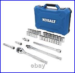 Kobalt 33-pc 1/2 Drive (SAE) & Metric Polished Chrome Mechanics Tool Set Kobalt 33-pc 1/2 Drive (SAE) & Metric Polished Chrome Mechanics Tool Set