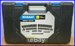 Kobalt 55-Piece Standard (SAE)/Metric Combination 1/2-in Drive Shallow Deep 6-po