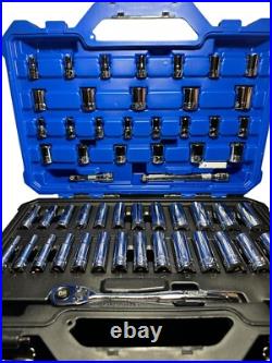 Kobalt 55-Piece Standard (SAE) and Metric Polished Chrome Mechanics Tool Set Kobalt 55-Piece Standard (SAE) and Metric Polished Chrome Mechanics Tool Set