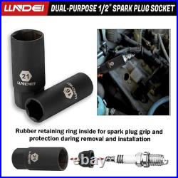 LLNDEI 1/2 inch Drive Deep Impact 37-Piece 1/2 Socket Set SAE & Metric