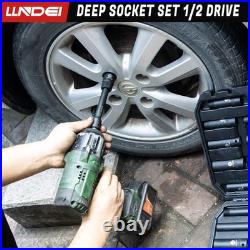 LLNDEI 1/2 inch Drive Deep Impact 37-Piece 1/2 Socket Set SAE & Metric