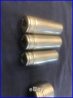 Lot Of 16 Snap On Sockets mixed set of metric and SAE 12 Point