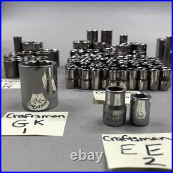 Lot of 197 Mixed Sockets Craftsman SK Lisle Metric SAE 1/4 3/8 1/2 Drive USA
