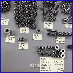 Lot of 197 Mixed Sockets Craftsman SK Lisle Metric SAE 1/4 3/8 1/2 Drive USA