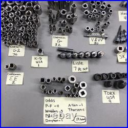 Lot of 197 Mixed Sockets Craftsman SK Lisle Metric SAE 1/4 3/8 1/2 Drive USA