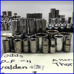 Lot of 197 Mixed Sockets Craftsman SK Lisle Metric SAE 1/4 3/8 1/2 Drive USA