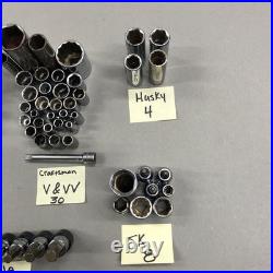 Lot of 197 Mixed Sockets Craftsman SK Lisle Metric SAE 1/4 3/8 1/2 Drive USA