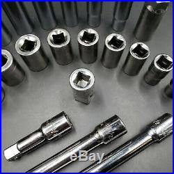 Lot of 30 pcs CRAFTSMAN 1/2 INCH DRIVE SAE Shallow & Deep Sockets MADE IN USA