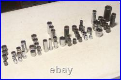 Lot of 50 MAC Tools 3/8 & 1/2 Inch Drive Sockets ALL Different SAE & Metric