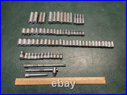 Lot of 77 Pcs Craftsman 1/4 Drive Sockets SAE Metric Deep Well & Standard USA