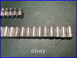 Lot of 77 Pcs Craftsman 1/4 Drive Sockets SAE Metric Deep Well & Standard USA