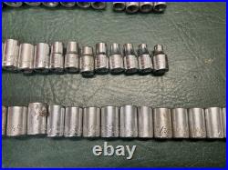 Lot of 77 Pcs Craftsman 1/4 Drive Sockets SAE Metric Deep Well & Standard USA