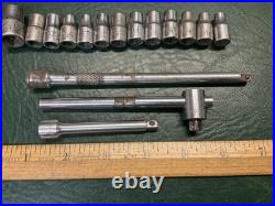 Lot of 77 Pcs Craftsman 1/4 Drive Sockets SAE Metric Deep Well & Standard USA