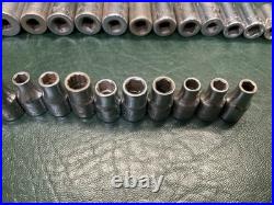 Lot of 77 Pcs Craftsman 1/4 Drive Sockets SAE Metric Deep Well & Standard USA