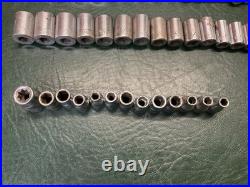 Lot of 77 Pcs Craftsman 1/4 Drive Sockets SAE Metric Deep Well & Standard USA