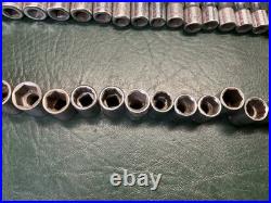 Lot of 77 Pcs Craftsman 1/4 Drive Sockets SAE Metric Deep Well & Standard USA