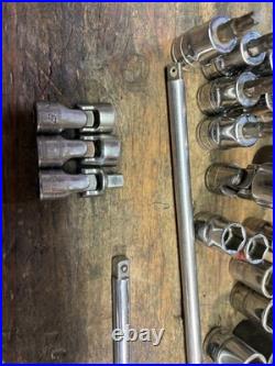 Lot of Snap-On Assorted Various Drive Sockets 35 Pieces Total SAE & Metric