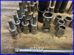Lot of Snap-On Assorted Various Drive Sockets 35 Pieces Total SAE & Metric