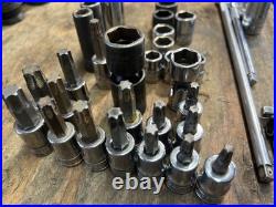 Lot of Snap-On Assorted Various Drive Sockets 35 Pieces Total SAE & Metric