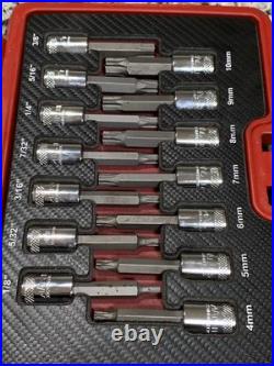 MAC Tools SXH14RBRT 14 Piece 3/8 Drive SAE & Metric Hex Driver Set