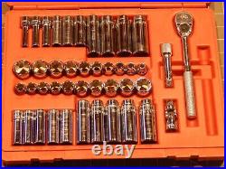 Mac SAE Metric 44Pc MINUS 1 3/8 Drive General Service Set Ratchet Socket Dr EUC