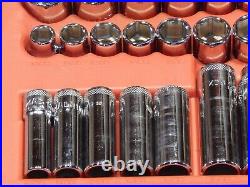 Mac SAE Metric 44Pc MINUS 1 3/8 Drive General Service Set Ratchet Socket Dr EUC