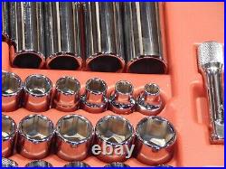 Mac SAE Metric 44Pc MINUS 1 3/8 Drive General Service Set Ratchet Socket Dr EUC