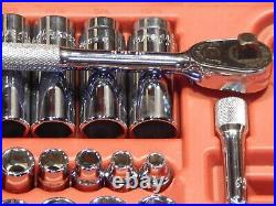 Mac SAE Metric 44Pc MINUS 1 3/8 Drive General Service Set Ratchet Socket Dr EUC