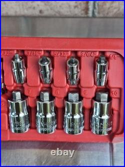 Mac Tools 3/8 & 1/4 Drive SAE and Metric Stubby Hex Bit Set, Part# SXASS16PT