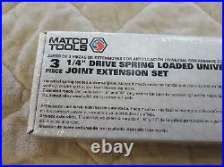 Matco S. A. U. X. 3. S 3 Piece 1/4 Drive Spring Loaded Universal Joint Extensions