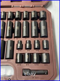 Matco Tools 42 PC 3/8 Metric SAE 12 POINT Standard + Deep Impact Socket SET