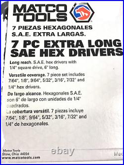 Matco Tools S7AMXL S7ASXL 14 Piece 1/4Drive XTRA Long Hex Socket Driver Bit Set Matco Tools S7AMXL S7ASXL 14 Piece 1/4Drive XTRA Long Hex Socket Driver Bit Set