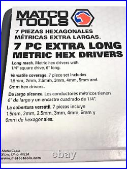 Matco Tools S7AMXL S7ASXL 14 Piece 1/4Drive XTRA Long Hex Socket Driver Bit Set Matco Tools S7AMXL S7ASXL 14 Piece 1/4Drive XTRA Long Hex Socket Driver Bit Set