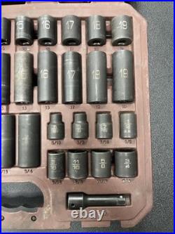 Matco Tools SBP426V 3/8 Dr 42pc SAE Metric 6pt Standard Deep Impact Socket A12