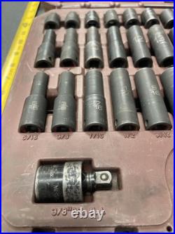 Matco Tools SBP426V 3/8 Dr 42pc SAE Metric 6pt Standard Deep Impact Socket A12