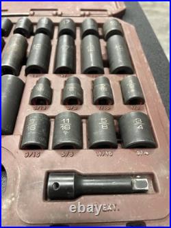 Matco Tools SBP426V 3/8 Dr 42pc SAE Metric 6pt Standard Deep Impact Socket A12