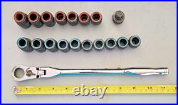 Matco Tools USA 19 piece Metric SAE Pass Through Flex Head Ratchet Set