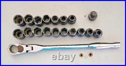 Matco Tools USA 19 piece Metric SAE Pass Through Flex Head Ratchet Set