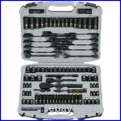 Mechanic Tool Socket Set Drive Black Laser Etched SAE & Metric 1/4 in. & 3/8 in
