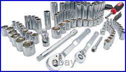 Mechanics Tool Set 105 Pcs, Standard (SAE) and Metric with Case, 1/4 and 3/8 In
